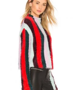 Blank NYC Striped Mock Neck Sweater Mad Hatter New Arrivals