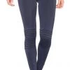 Activewear Blue Life Fit Moto Zipper Leggings Ink