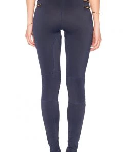 Activewear Blue Life Fit Moto Zipper Leggings Ink