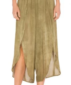 Denim Blue Life Jeanne Wrap Culotte Pants Spanish Olive