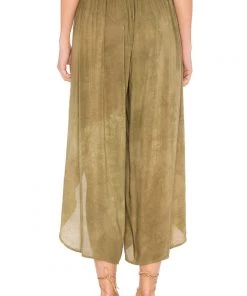 Denim Blue Life Jeanne Wrap Culotte Pants Spanish Olive