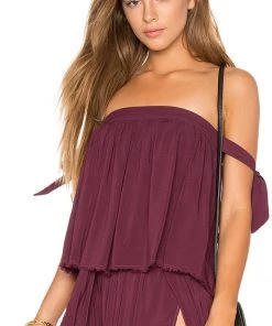 SUMMER SALE Blue Life Venus Tie Sleeve Top Wild Berry