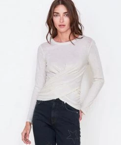 Sundry Twist Front Sleeve Top Tops