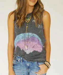 Tops Chaser Moon Side Slit Tank