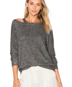 LNA Bolero Cut Out Sweater Grey Sweaters & Knits