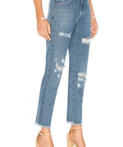 One Teaspoon Fresh Blue High Waist Awesome Baggies Distressed Jeans Denim
