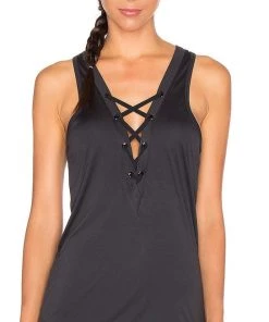 Splits59 Melrose Tie Front Noir Tank