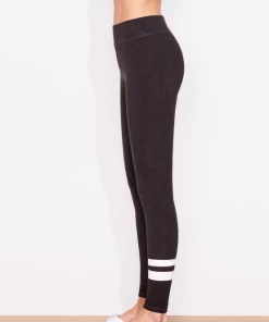Sundry Stripes Yoga Pant Legging Soft Black Lounge + Active Wear