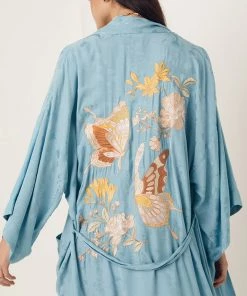 Spell & The Gypsy Atrium Embrodiered Maxi Robe Sapphire