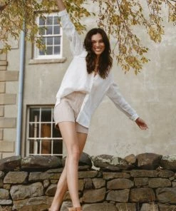 Spell & The Gypsy Frenchie Rib Shorts Champagne