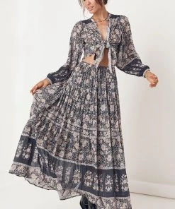 Spell & The Gypsy Juniper Maxi Skirt Charcoal