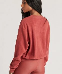 Strut This Georgie Sweatshirt Burnt Brick