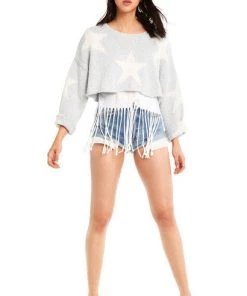 SUMMER SALE Wildfox Star-Crossed Star Crop Sweater