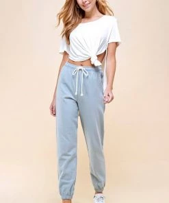 Park Adelyn Organic Cotton Heavy Weight Sweatpants Soft Sky