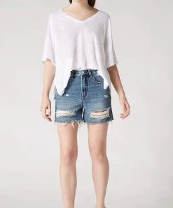 Blank NYC Cyber Hoarder High Rise Jean Shorts Denim