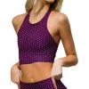Onzie Peek A Boo Racer Crop Top Aubergine Dot