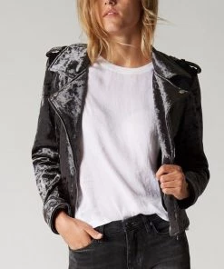 Blank NYC Graphite Velvet Moto Jacket Jackets & Blazers