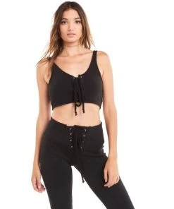 SUMMER SALE Wildfox Cady Tie Up Front Top Black