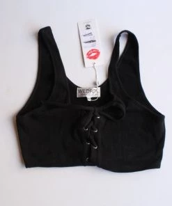 SUMMER SALE Wildfox Cady Tie Up Front Top Black