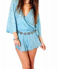 Blue Life Wild And Free Romper Turquoise Waters